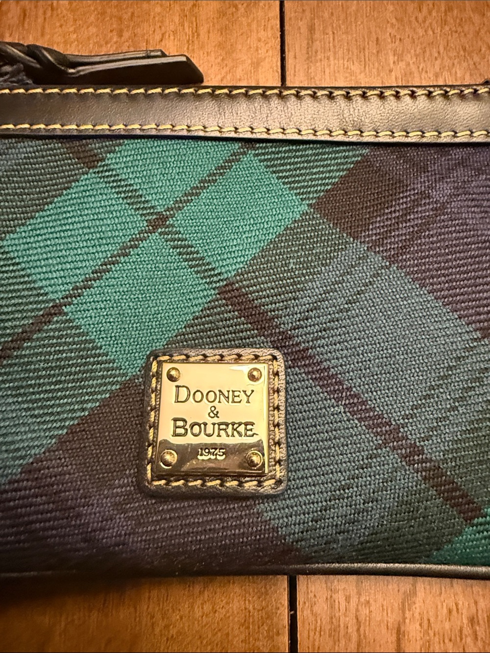 Dooney & Bourke Green and Black Plaid Wristlet - Picture 2 of 10
